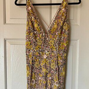 NWT Giani Bini Sequin Beaded Midi Dress Size 6
